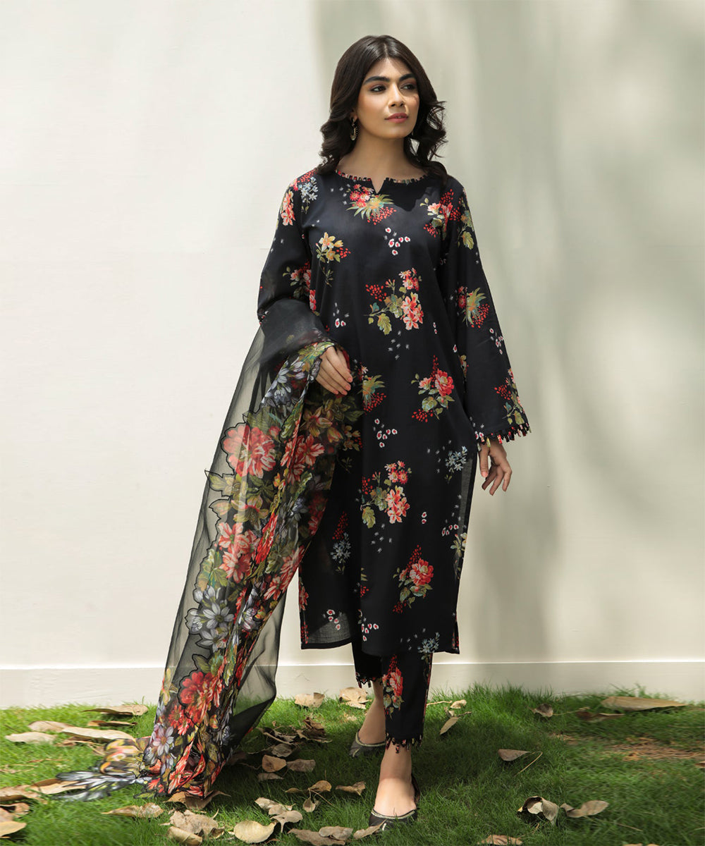 SHAHANAH KHADDAR 3PC - PRINTED SHIRT & TROUSER-903