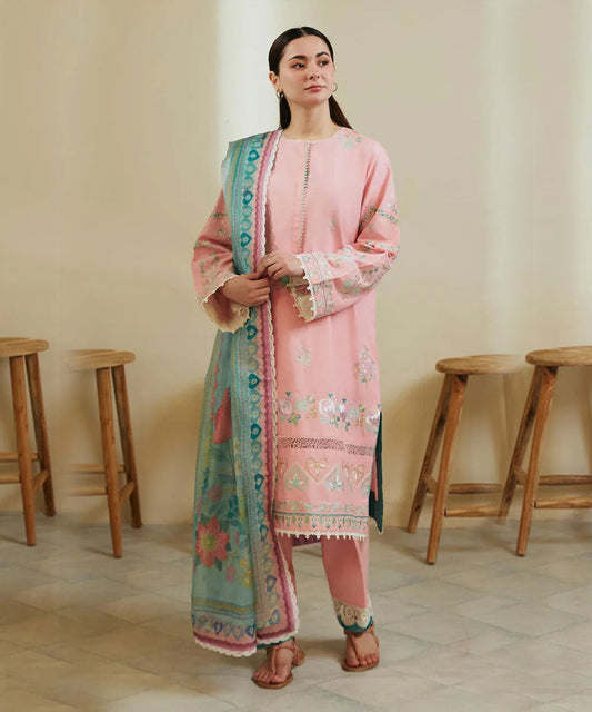 ZARA SHAHJAHAN 3PC Lawn Embroidered Shirt With Printed Dupatta-377