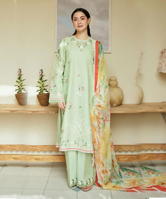 ZARA SHAHJAHAN 3PC Lawn Embroidered Shirt With Printed Dupatta-476