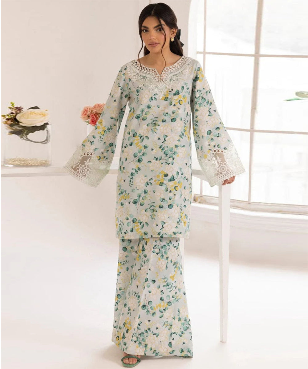 SHAHANAH KHADDAR 3PC - PRINTED SHIRT & TROUSER-915