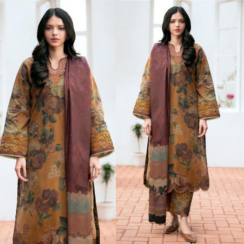 Shahanah 3PC Karandi Printed Suit-813