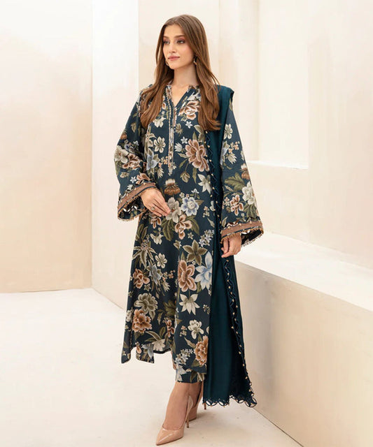 Shahanah 3PC Karandi Printed Suit-832