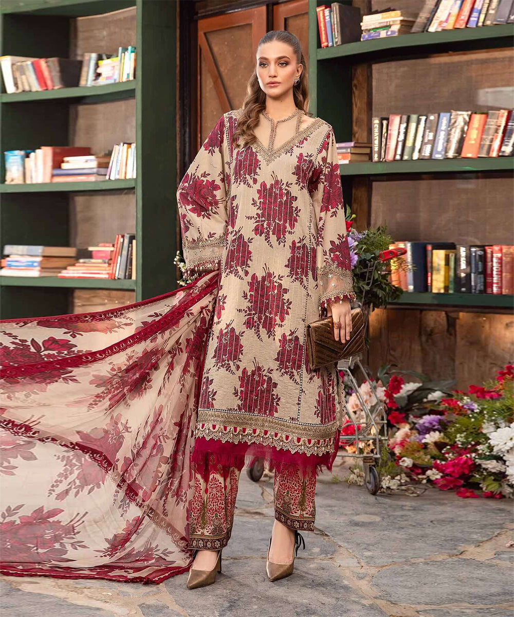 MARIA B KHADDAR 3PC WITH KHADDAR PRINTED SHIRT & TROUSER-917