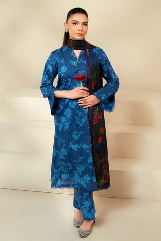 SHAHANAH KHADDAR 3PC - PRINTED SHIRT & TROUSER-909