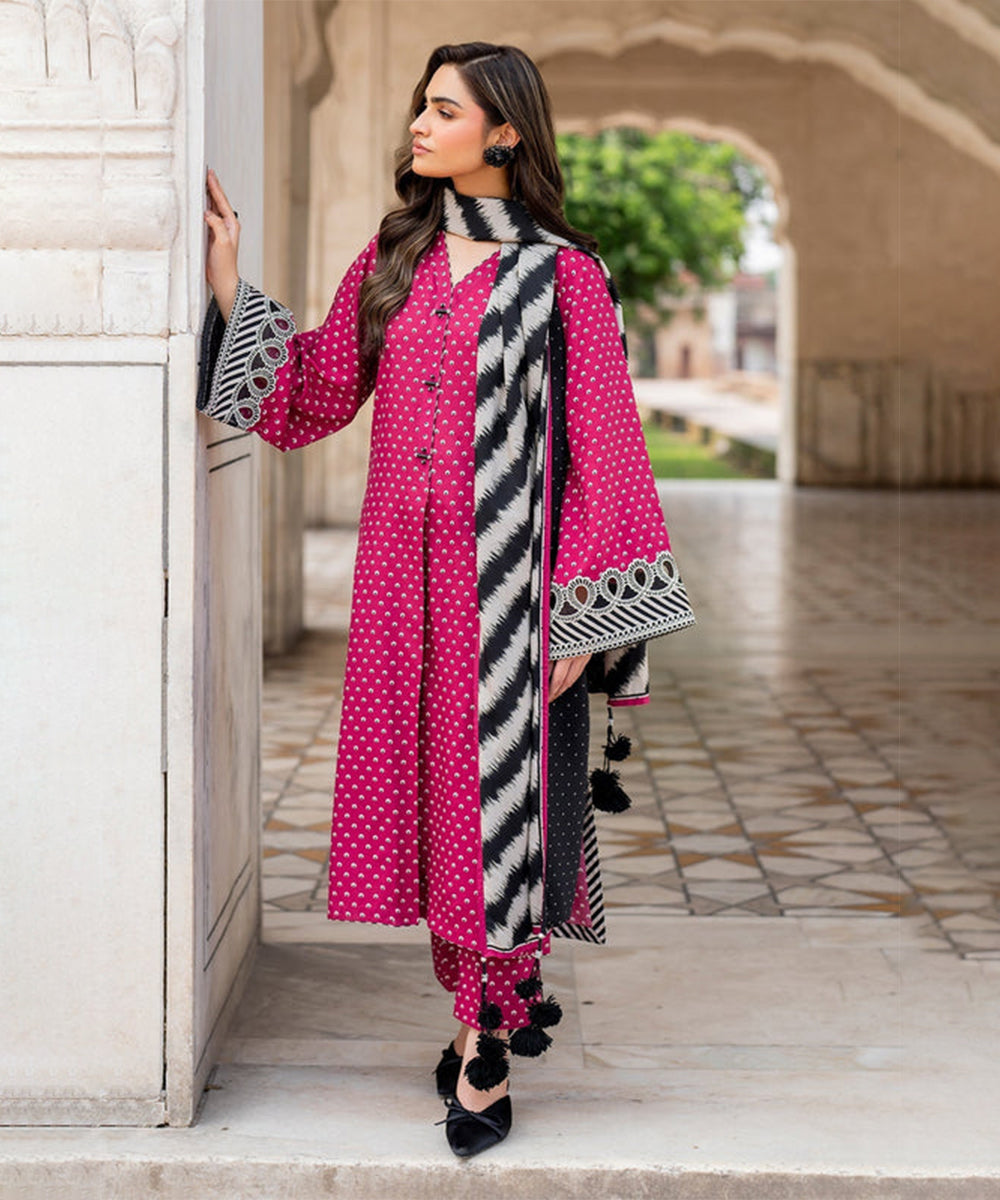 Shahanah 3PC Karandi Printed Suit-834