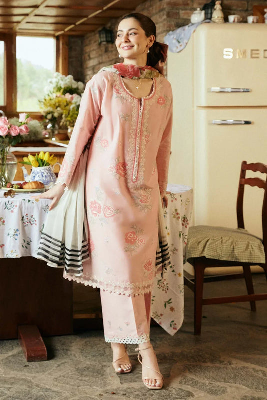 ZARA SHAHJAHAN 3PC Lawn Embroidered Shirt With Printed Dupatta-502