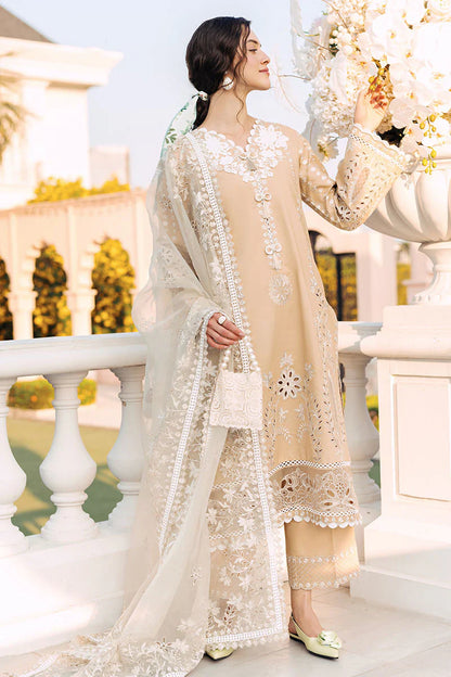 MUSHQ 3PC Lawn Chekankari Embroidered With Organza Embroidered Dupatta-402