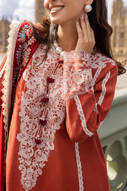 MUSHQ Dhanak 3PC Embroidered With Dhanak Embroidered Shawl-130