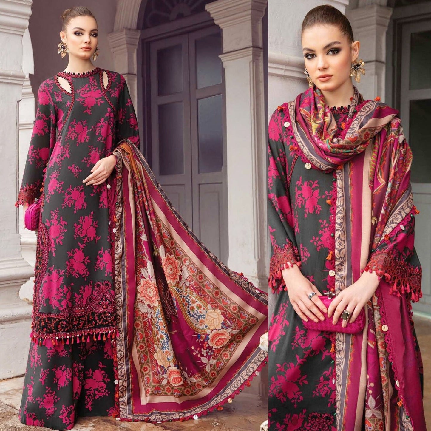 MARIA B 3PC Lawn Printed Shirt With Printed Dupatta And Trouser-779