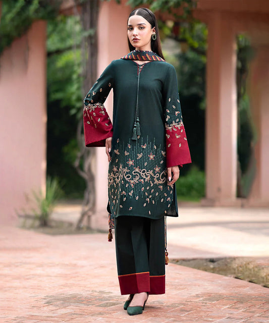 JAZMIN 3PC Dhanak Embroidered Shirt With Printed Dupatta-679